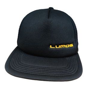 Lumos mens trucker hat adjustable snapback mesh baseball black retro cap sz OS